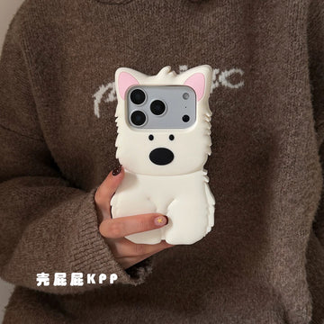 Snowy Pup 3D Silicone Case for iPhone