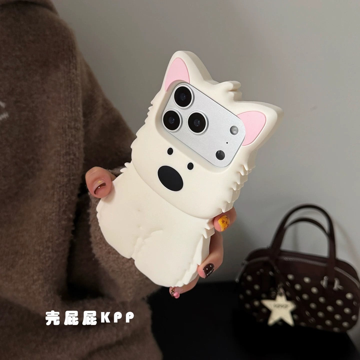 Snowy Pup 3D Silicone Case for iPhone