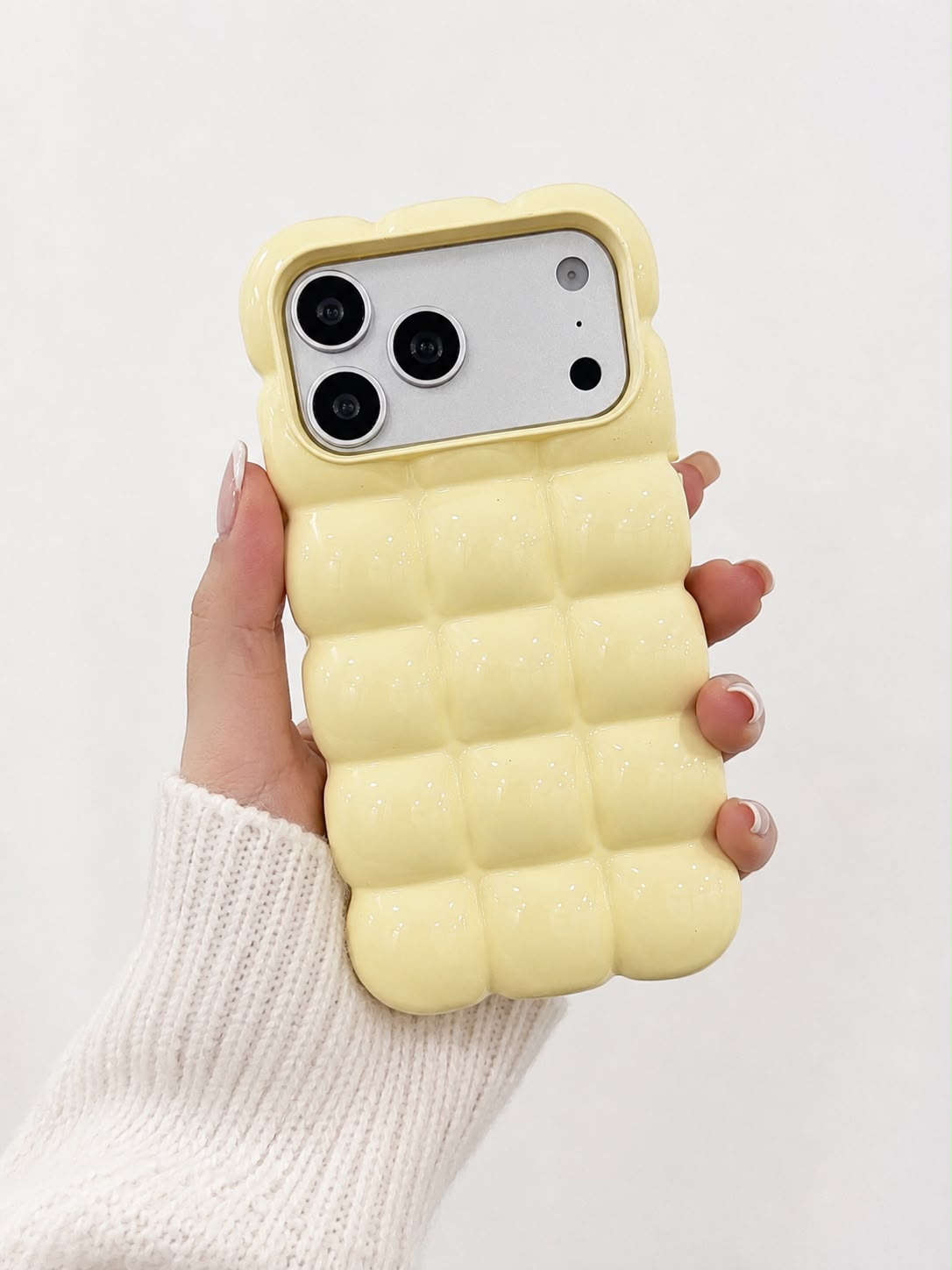 Butter Yellow Bubble Marshmellow Puffer Cases for iPhone
