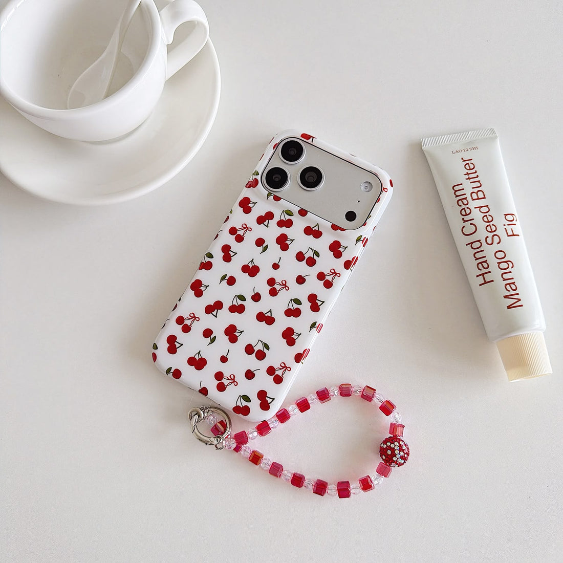 Cherry Bloom Case with Charm for iPhone