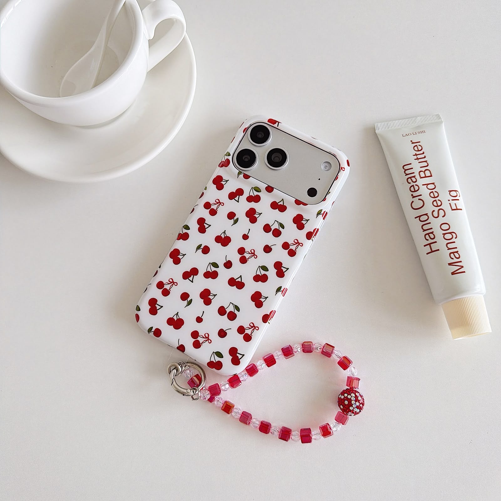 Cherry Bloom Case with Charm for iPhone