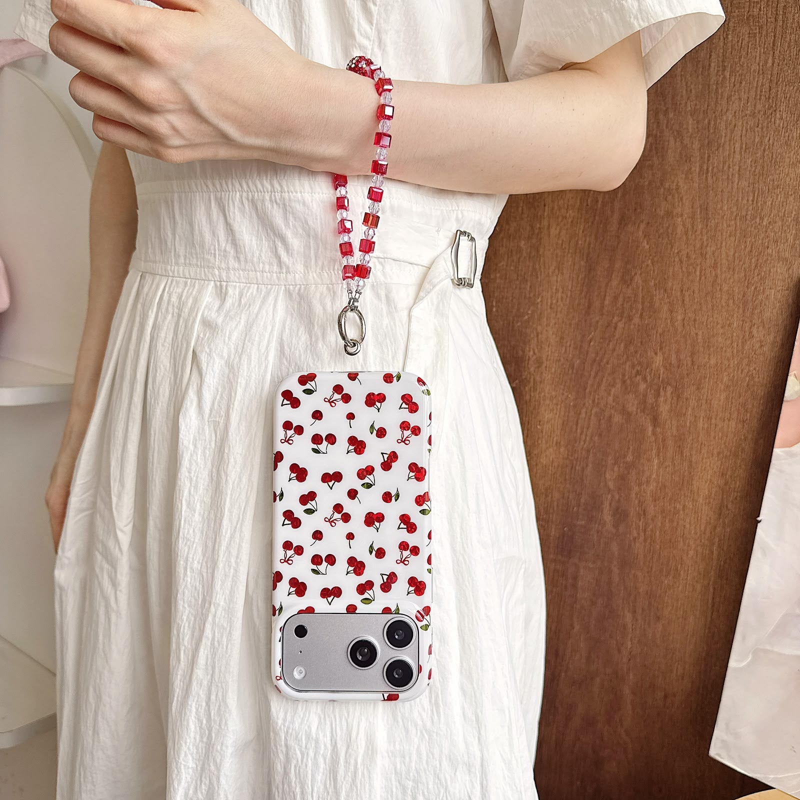 Cherry Bloom Case with Charm for iPhone
