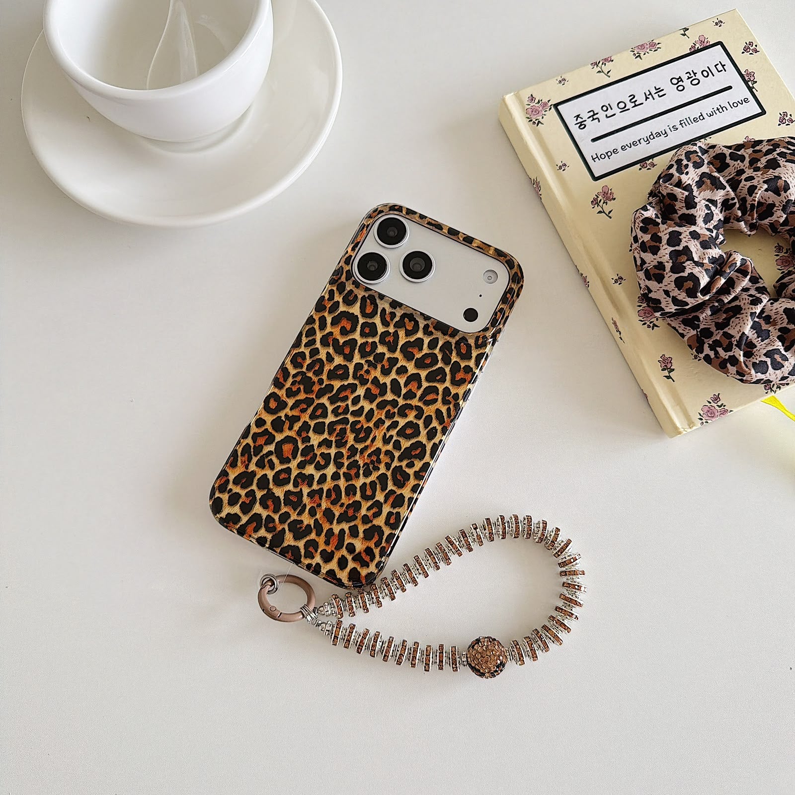 Leopard Glow Case with Charm for iPhone