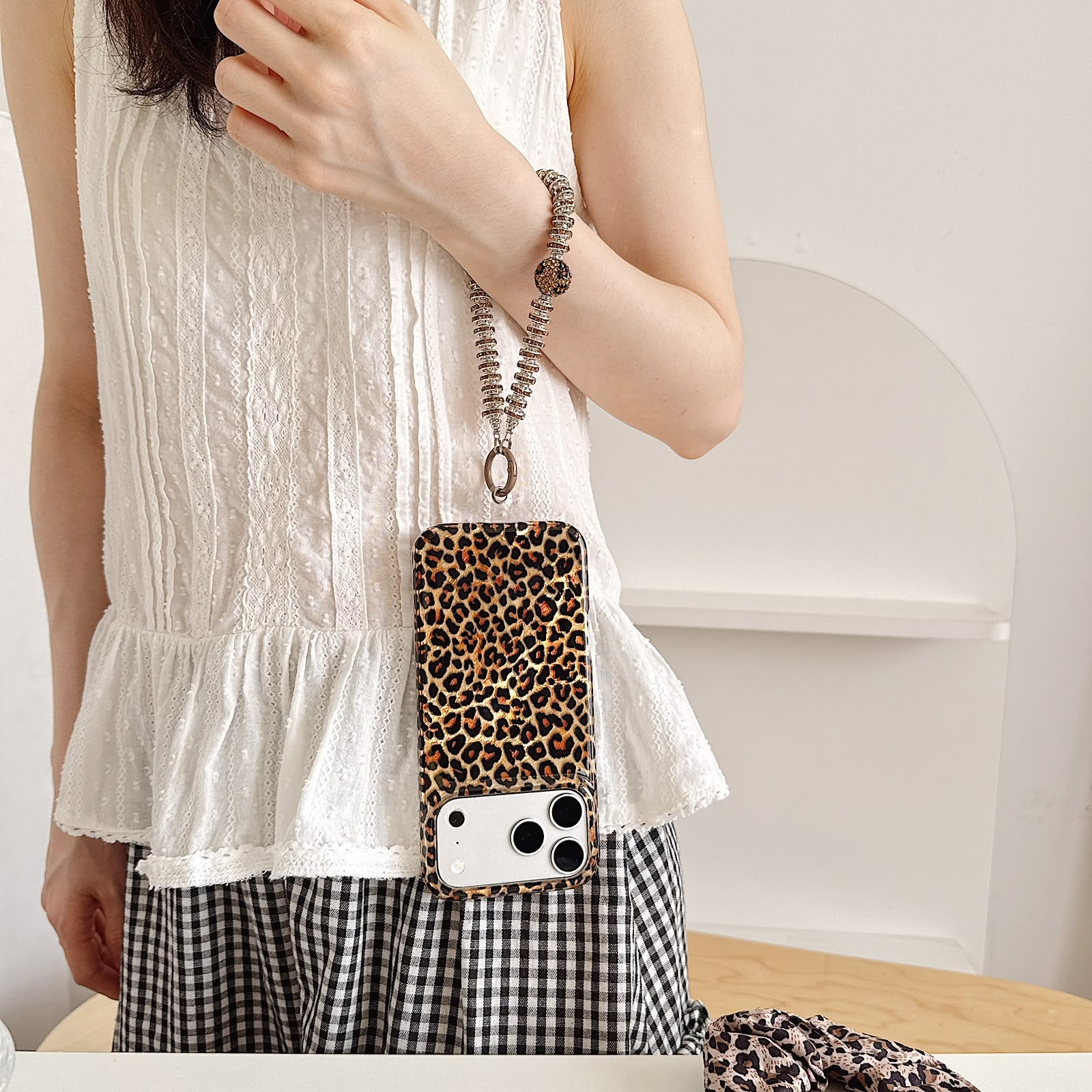 Leopard Glow Case with Charm for iPhone
