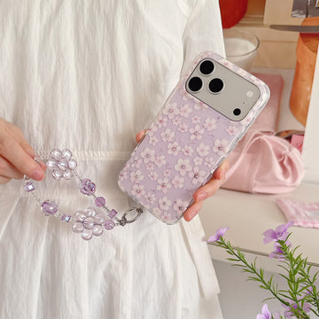 Lavender Bloom Case with Charm for iPhone