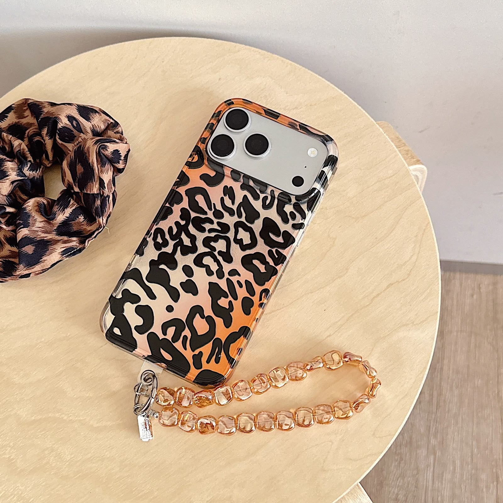 Holographic Leopard Chic Case with Charm for iPhone