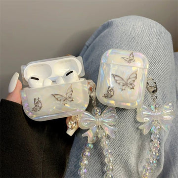 Rainbow Holographic Butterfly Airpod cases with charms for Airpods Pro and Pro 2