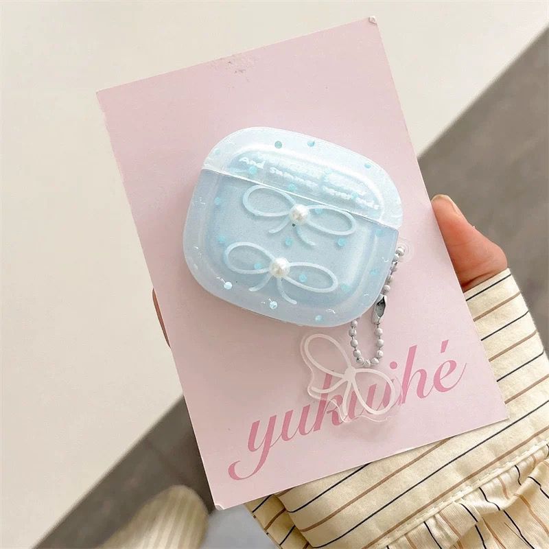 Blue bow Case with Charms for Airpods - Airpods Pro and Pro 2