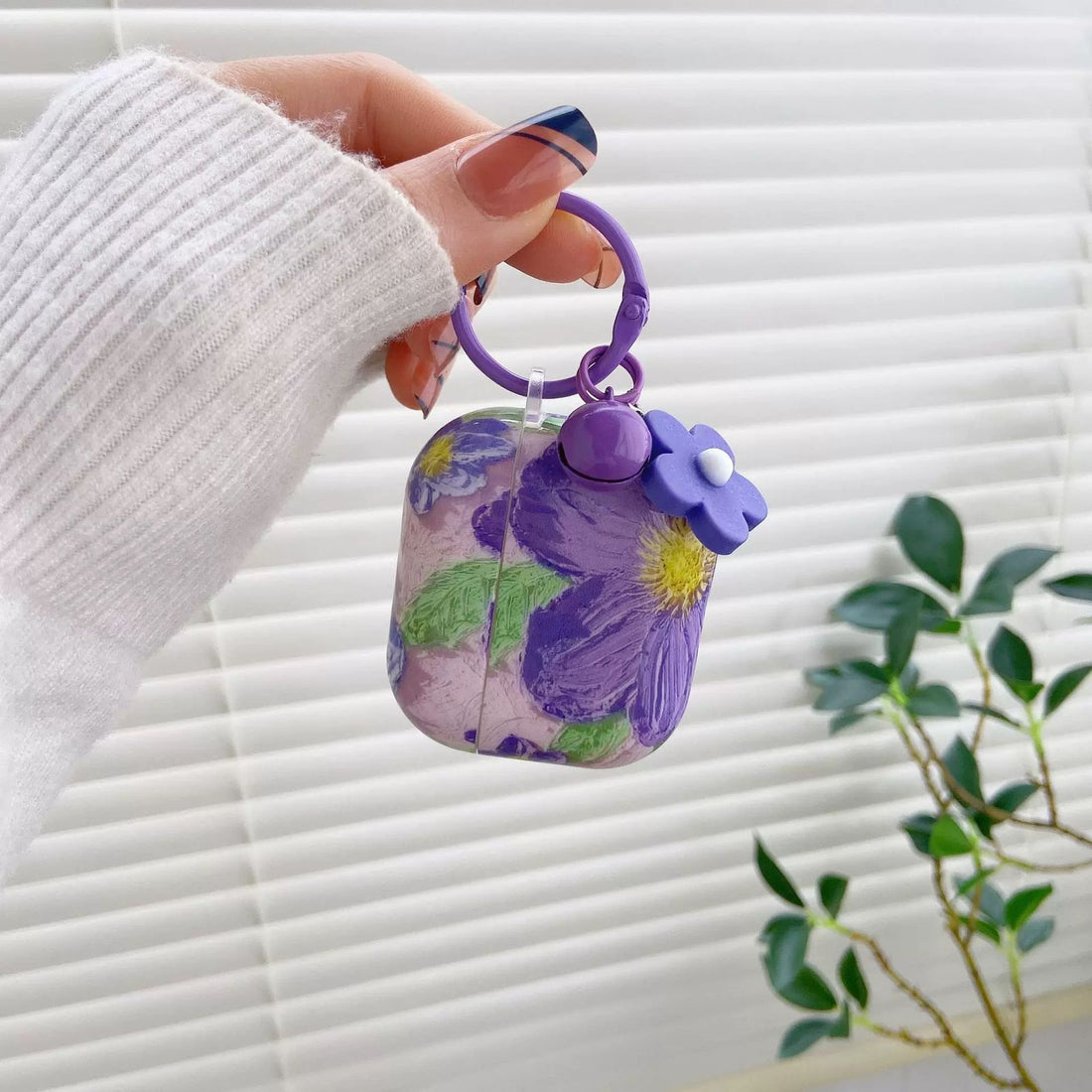 Lilac floral Case with Charms for Airpods - Airpods Pro and Pro 2