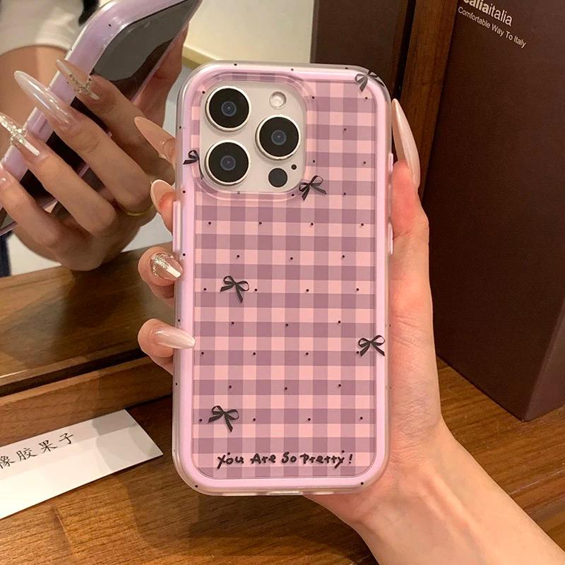Lilac Aesthetic Bow Dot cases for iPhone