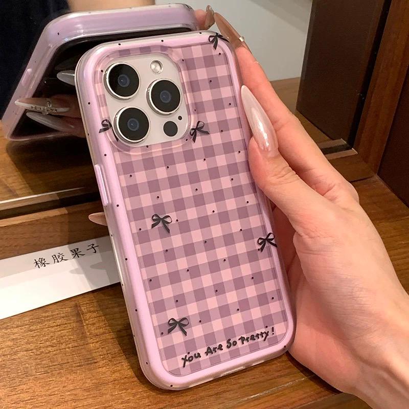 Lilac Aesthetic Bow Dot cases for iPhone