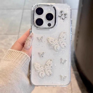Transparent Diamond small Butterfly Cases for iPhone