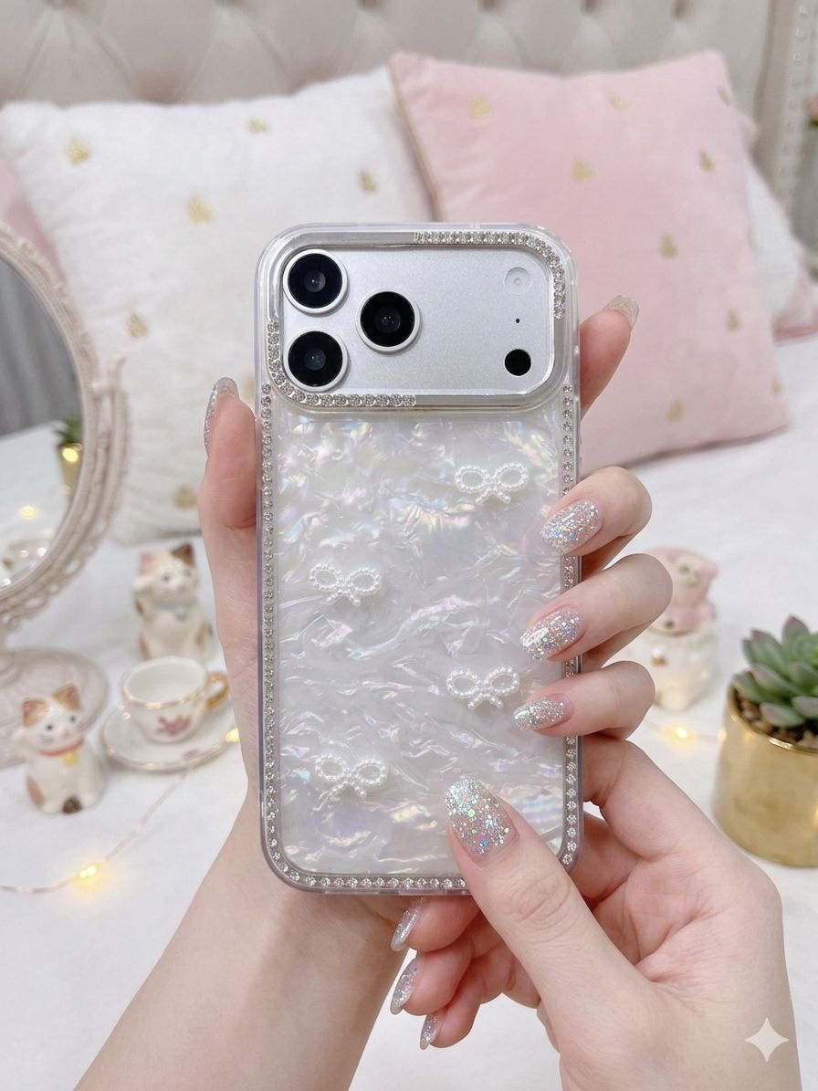 Pearl Bow Glow Case for iPhone
