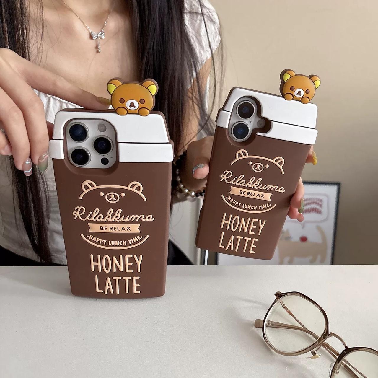 Cozy Honey Latte Bear Silicone Case for iPhone