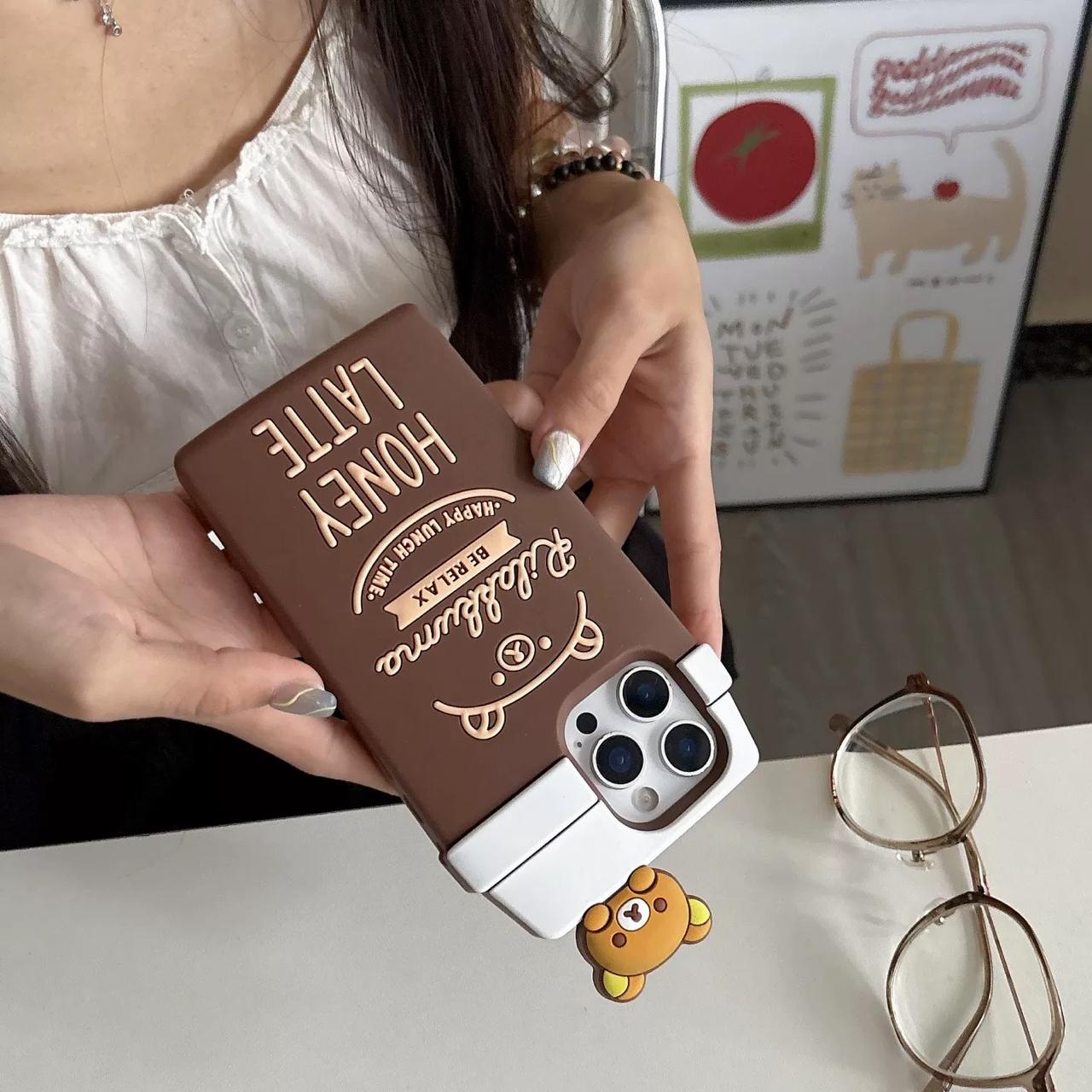 Cozy Honey Latte Bear Silicone Case for iPhone