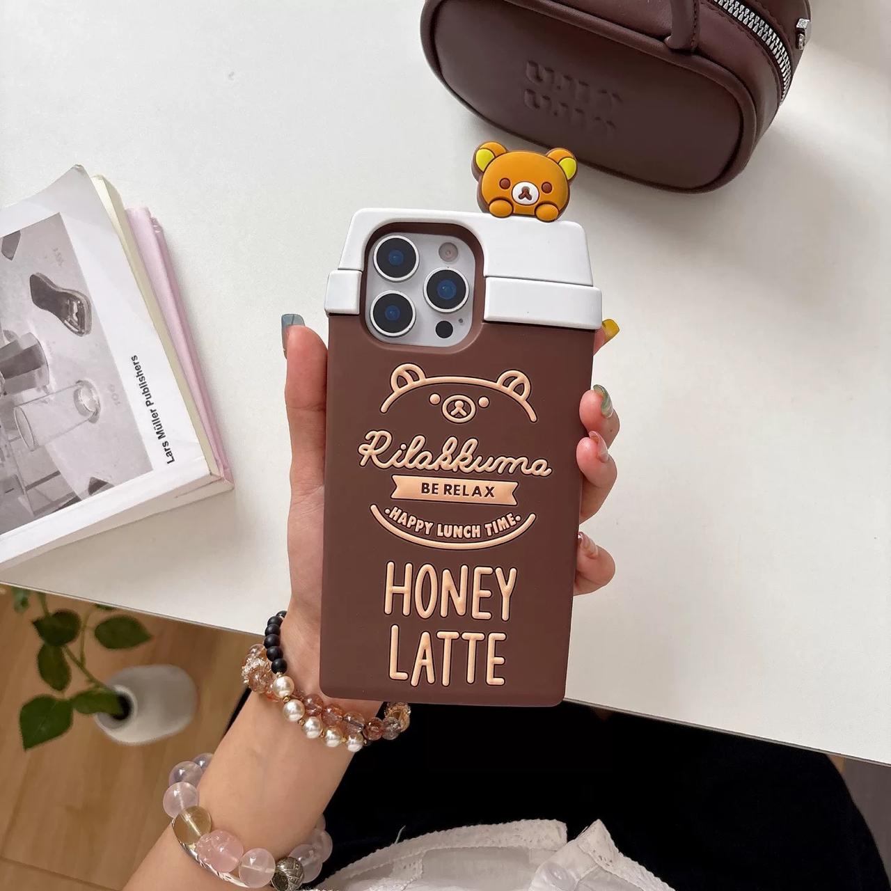 Cozy Honey Latte Bear Silicone Case for iPhone