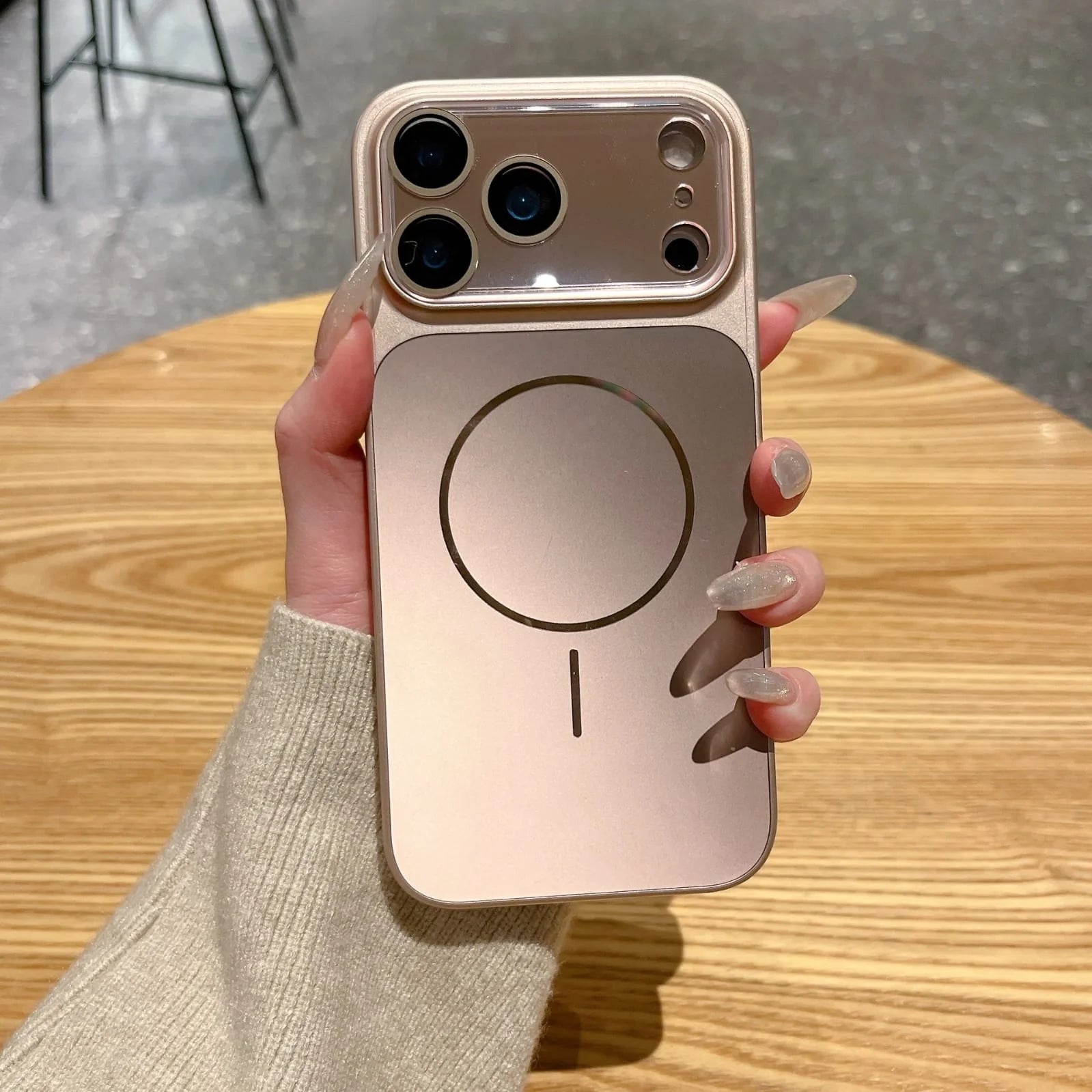 Champagne Luxe MagSafe Case with Camera lens for iPhone