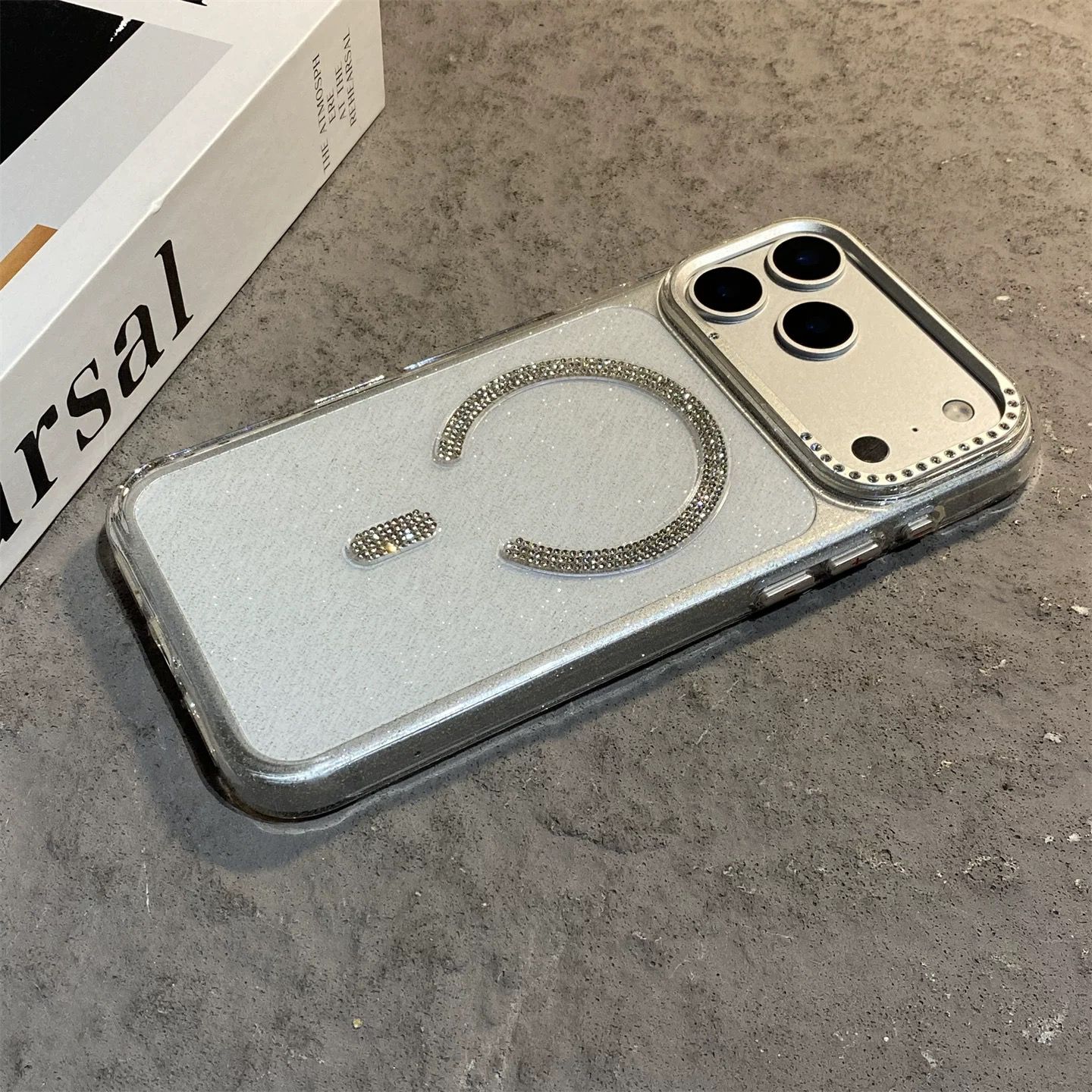 Crystal Diamond Magsafe Transparent Non Yellow Case for iPhone