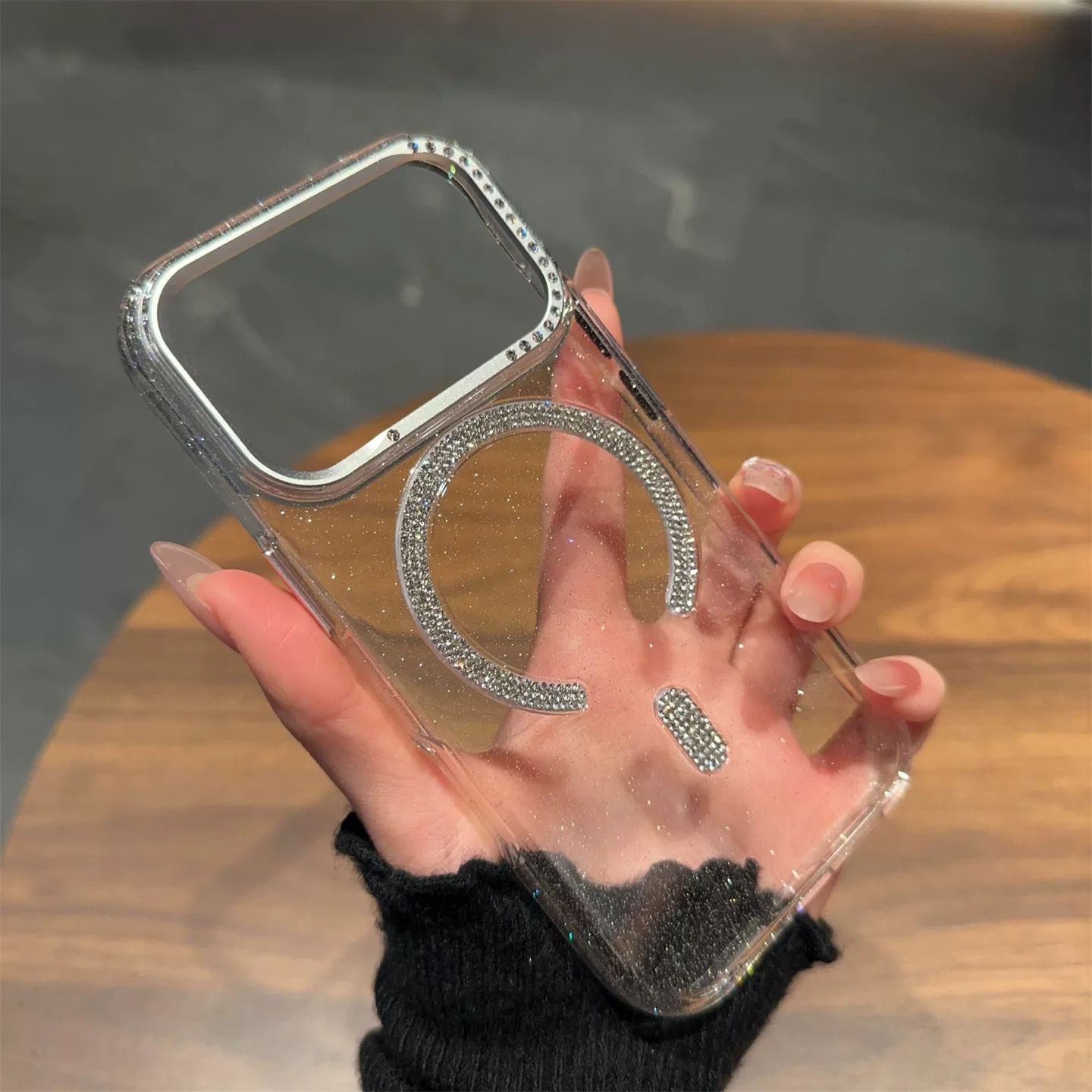 Crystal Diamond Magsafe Transparent Non Yellow Case for iPhone