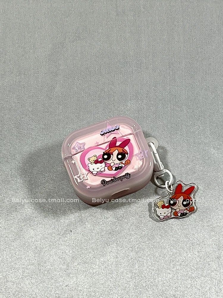 Cute PowerPuff Case with Charm for Airpods – Airpods Pro and Pro 2
