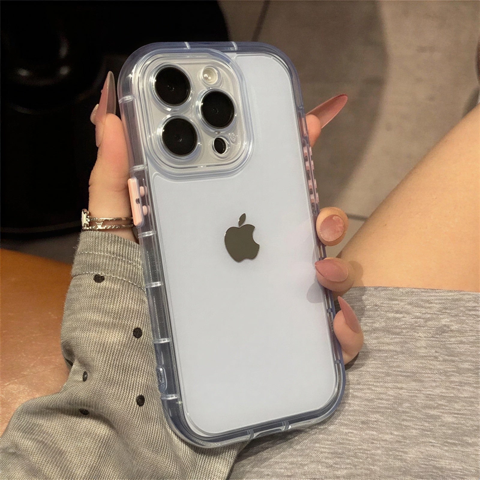 Baby Blue Aesthetic Transparent Case for iPhone
