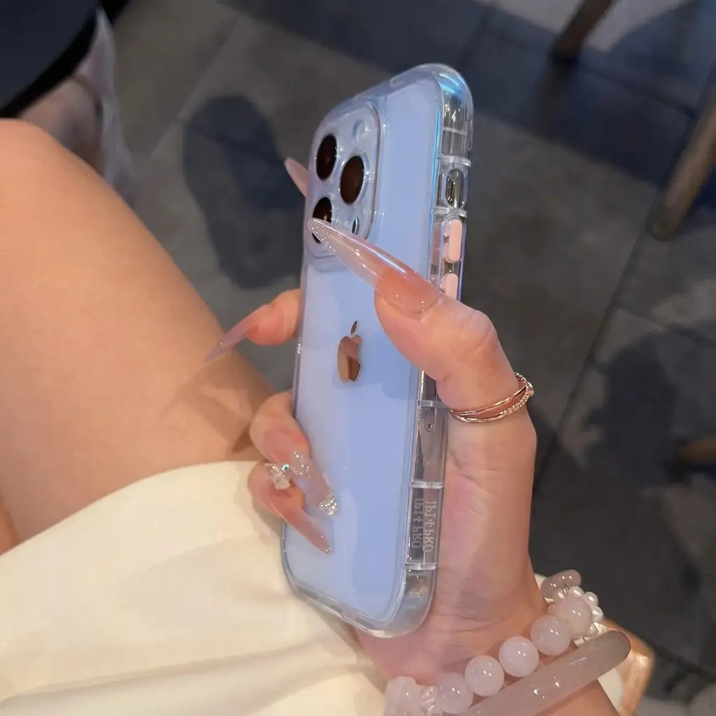 Baby Blue Aesthetic Transparent Case for iPhone