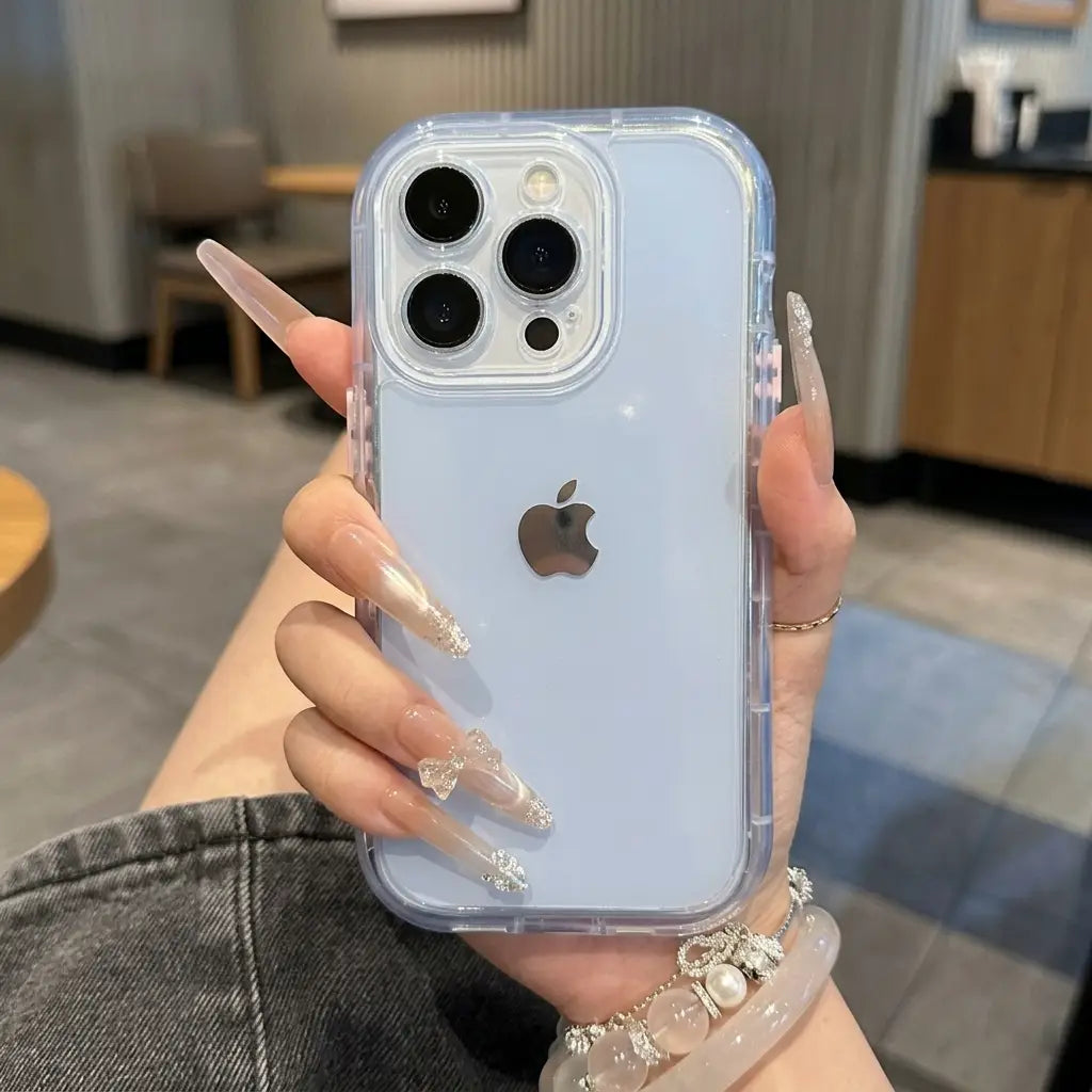 Baby Blue Aesthetic Transparent Case for iPhone