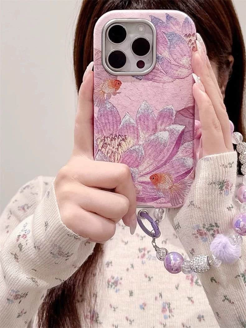 Aesthetic Floral cases with Charms for iPhone