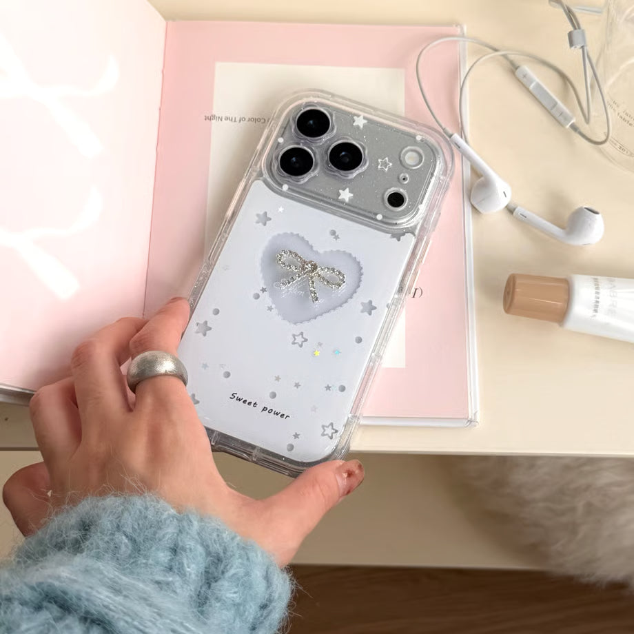 Starlight Heart Bow Aesthetic Case for iPhone