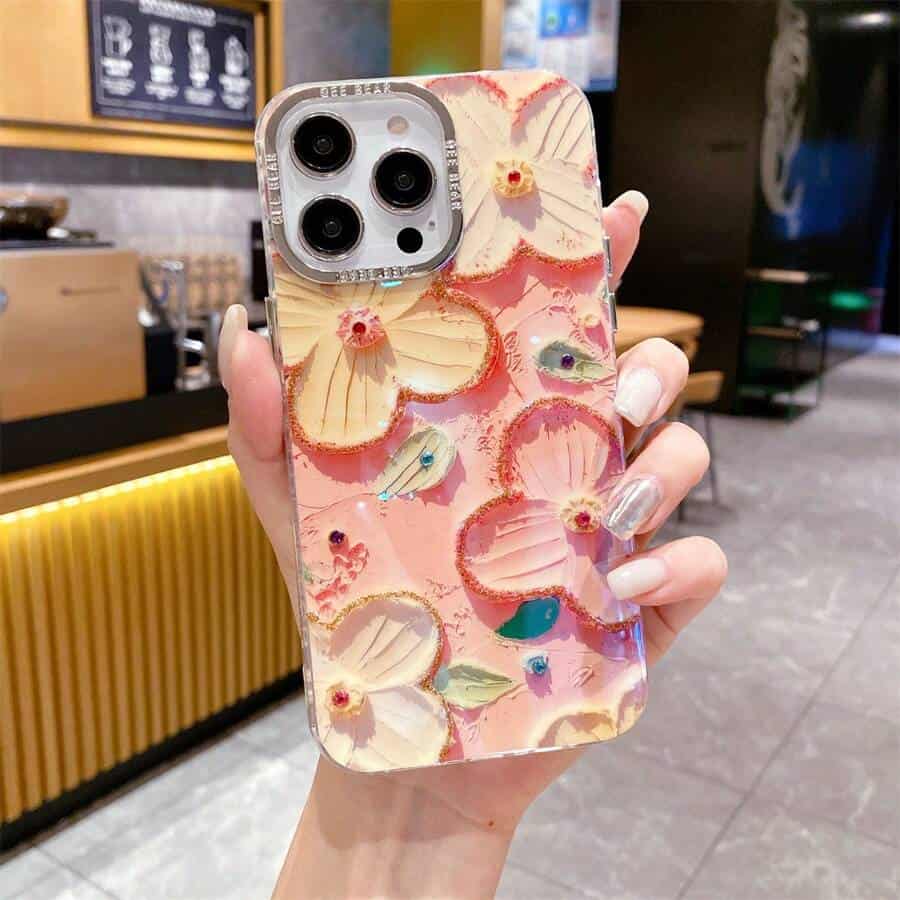 Elegant Orangish Floral cases for iPhone
