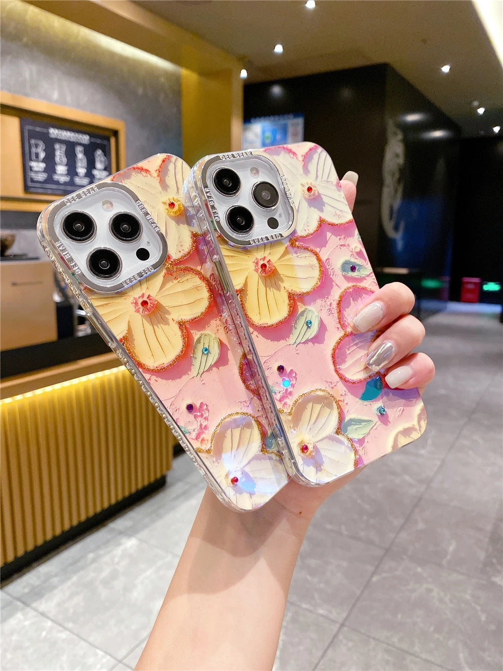Elegant Orangish Floral cases for iPhone