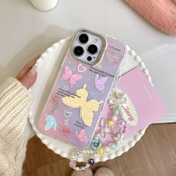 Butterfly Holographic Colorful Cases with Charms for iPhone