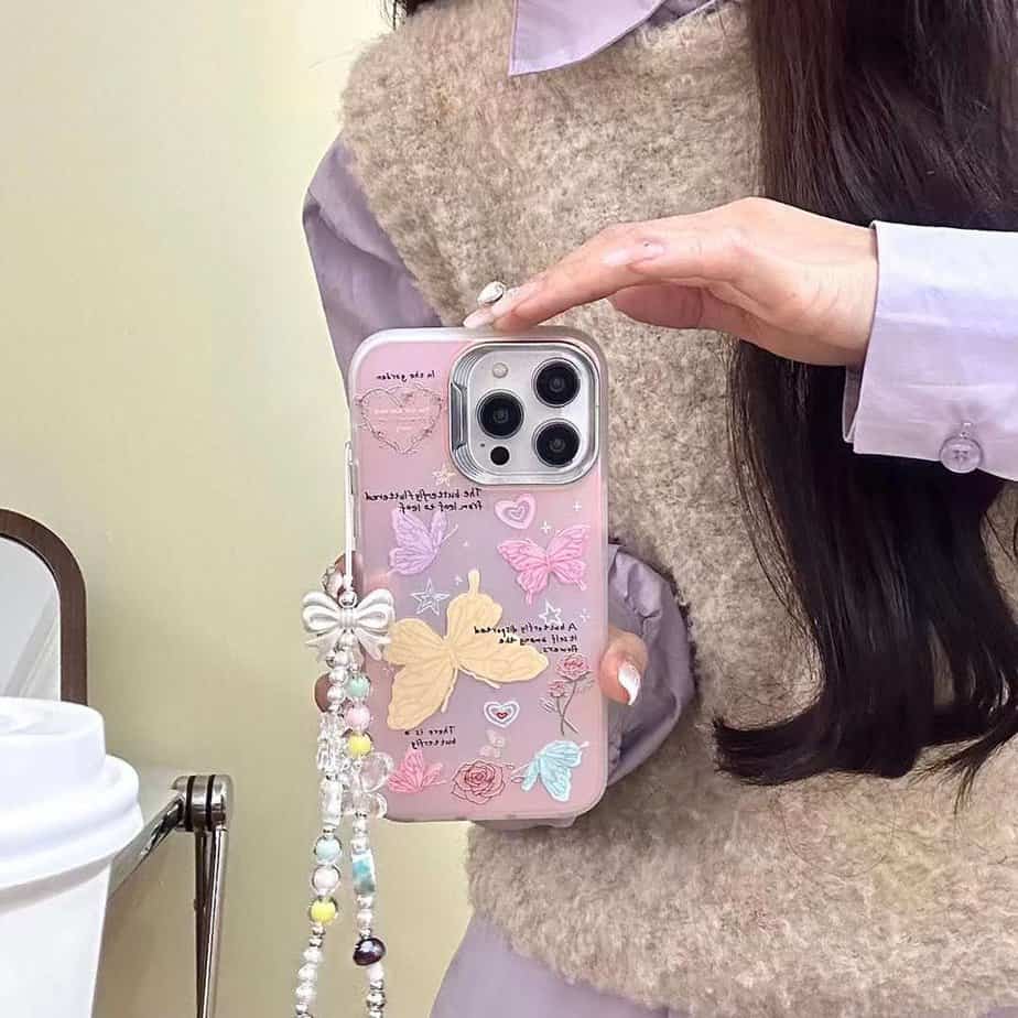 Butterfly Holographic Colorful Cases with Charms for iPhone