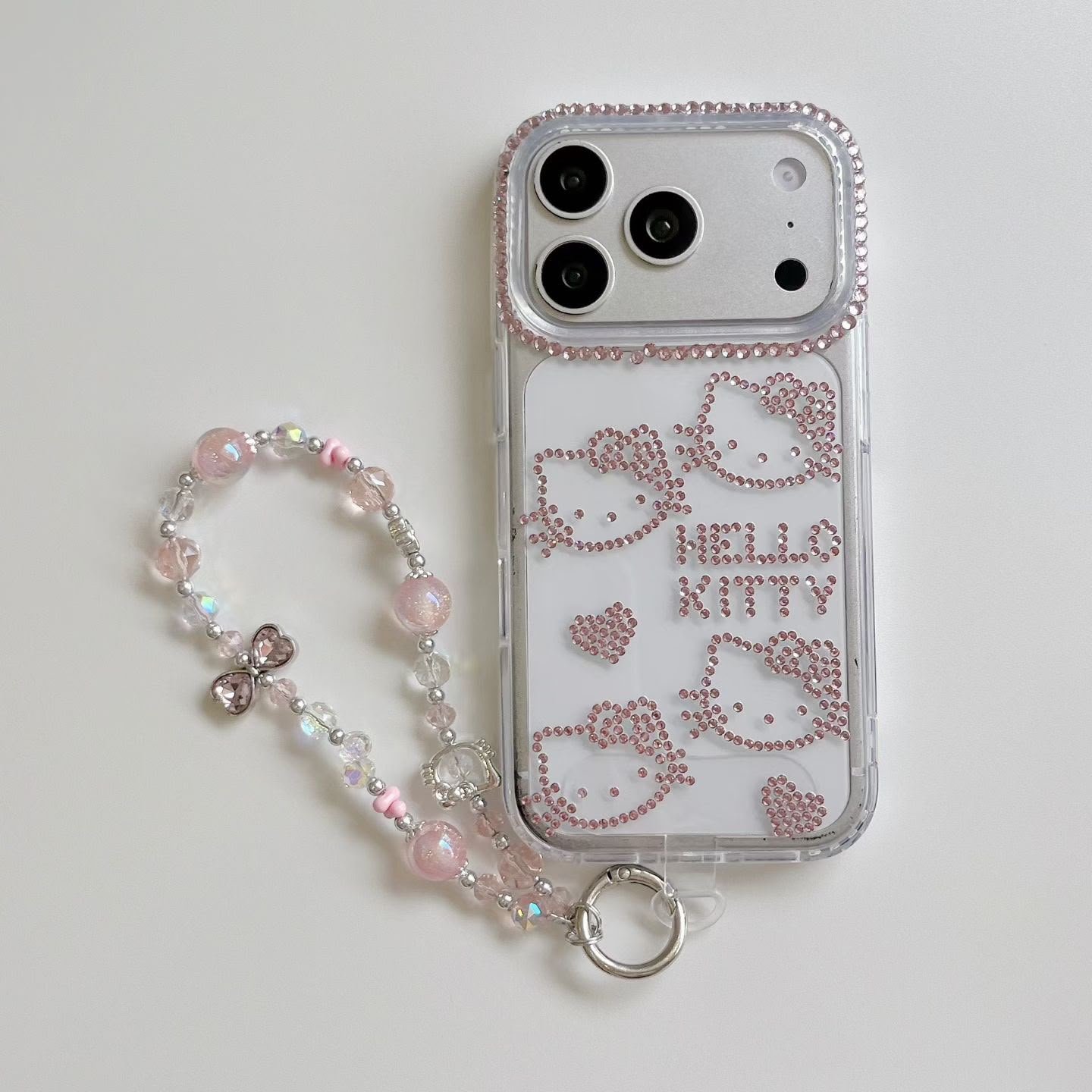 Pink Hello Kitty Sparkle Charm Case for iPhone