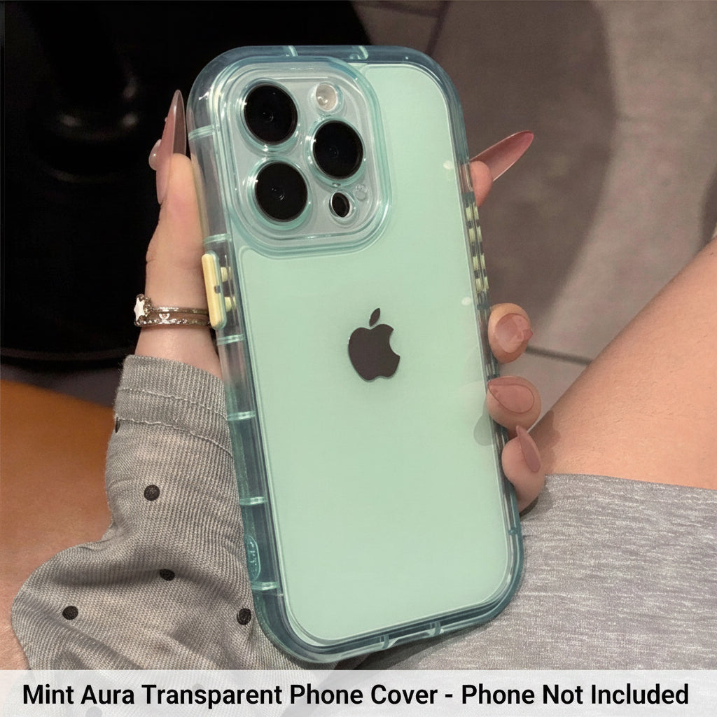 Mint Aura Aesthetic Transparent Phone Case / Cover for iPhone