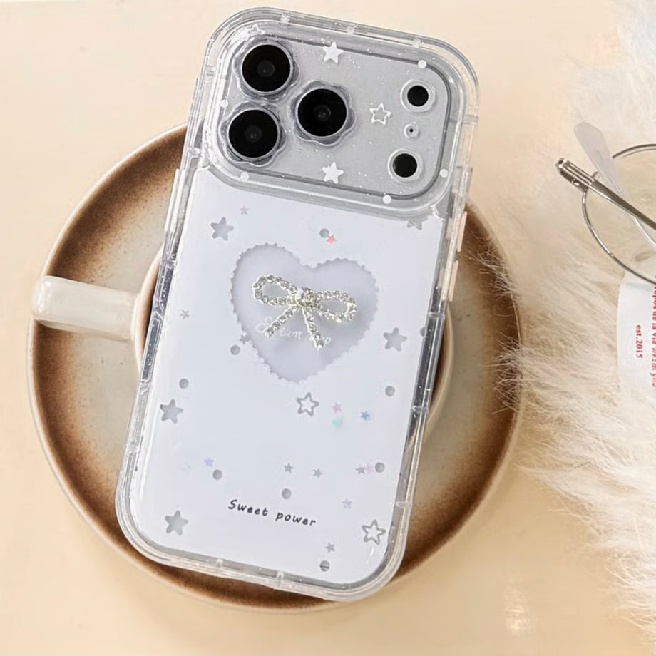 Starlight Heart Bow Aesthetic Case for iPhone