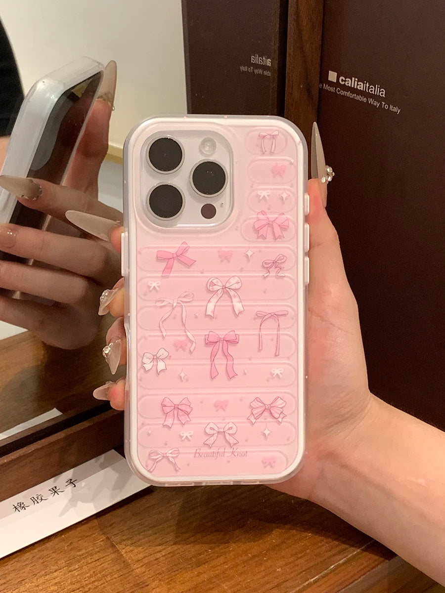 Pastel Aesthetic Pink Ribbon & Bow Design cases for iPhone