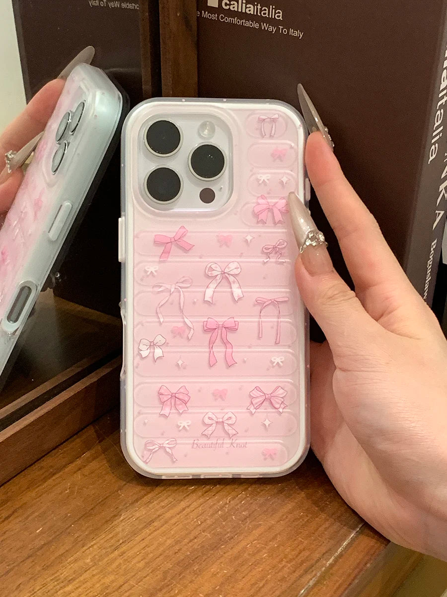 Pastel Aesthetic Pink Ribbon & Bow Design cases for iPhone