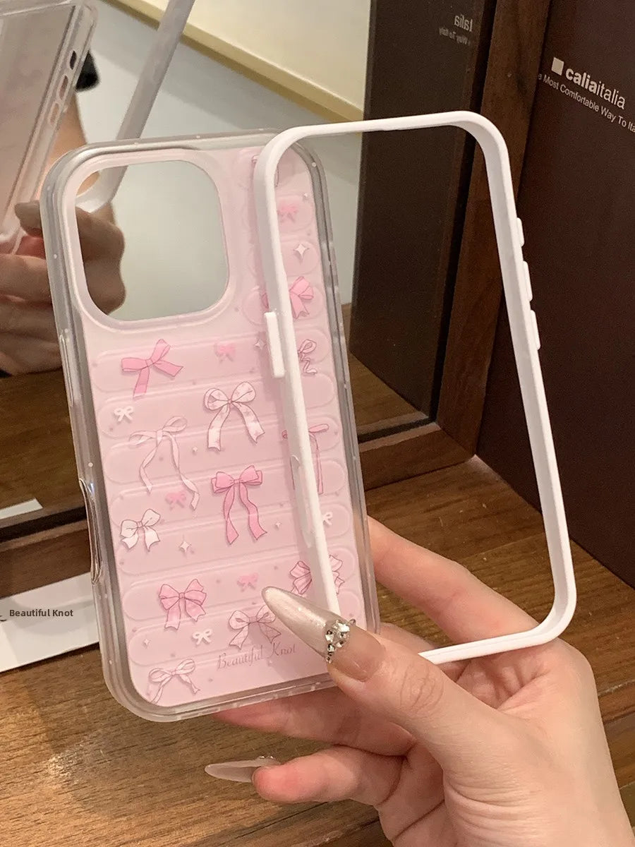 Pastel Aesthetic Pink Ribbon & Bow Design cases for iPhone