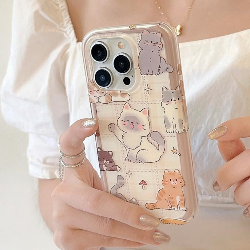 Pastel Adorable Kitty Squad cases for iPhone