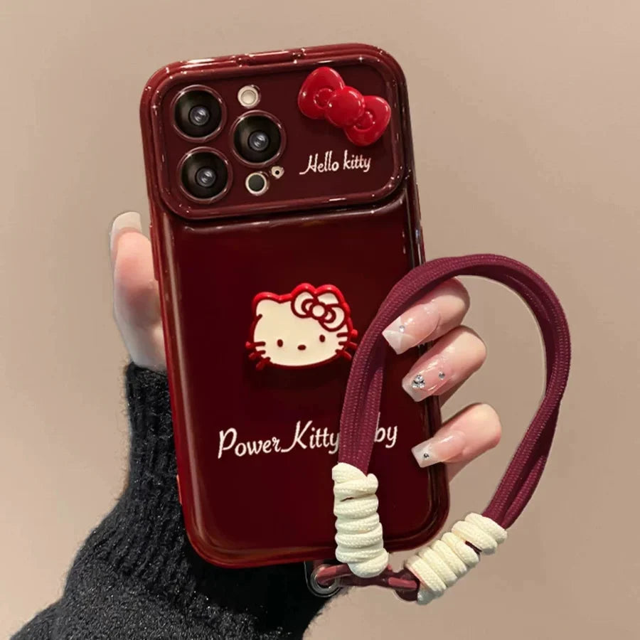 Cherry Kitty Case with small String for iPhone