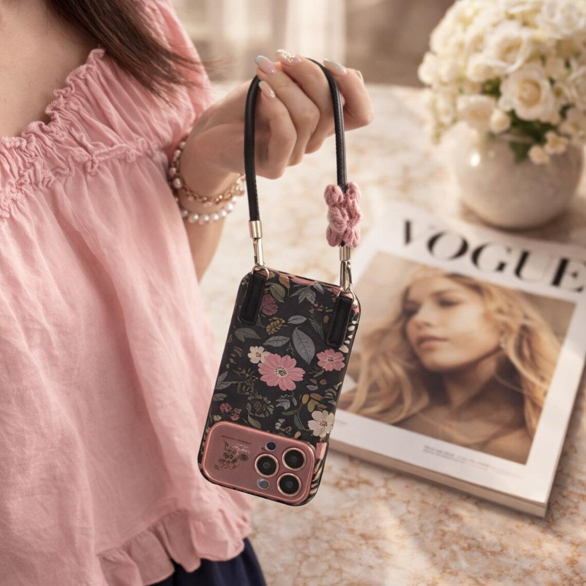 Rosabelle Wristlet Charm Case for iPhone