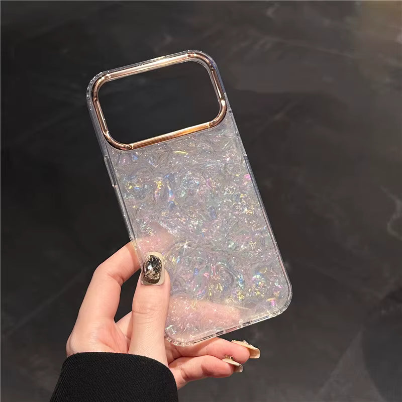 White Marble Texture Shimmer Cases for iPhone