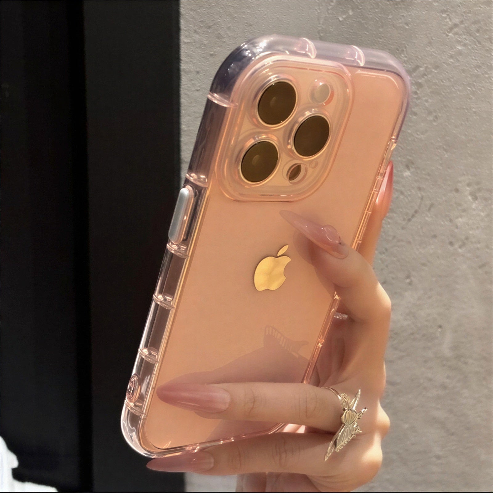 Blush Pink Aesthetic Transparent Case for iPhone
