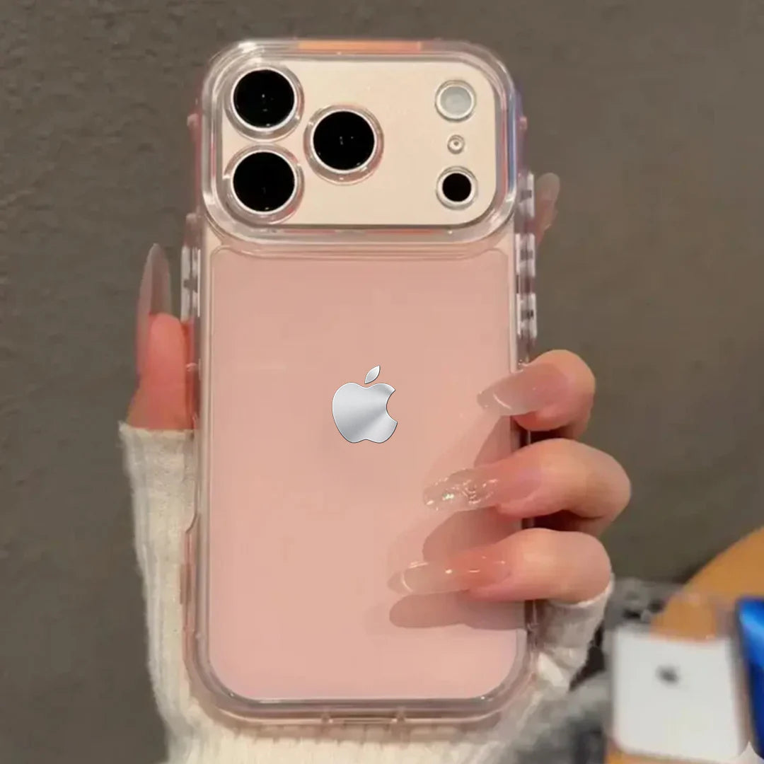 Blush Pink Aesthetic Transparent Case for iPhone