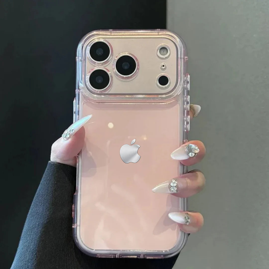 Blush Pink Aesthetic Transparent Case for iPhone