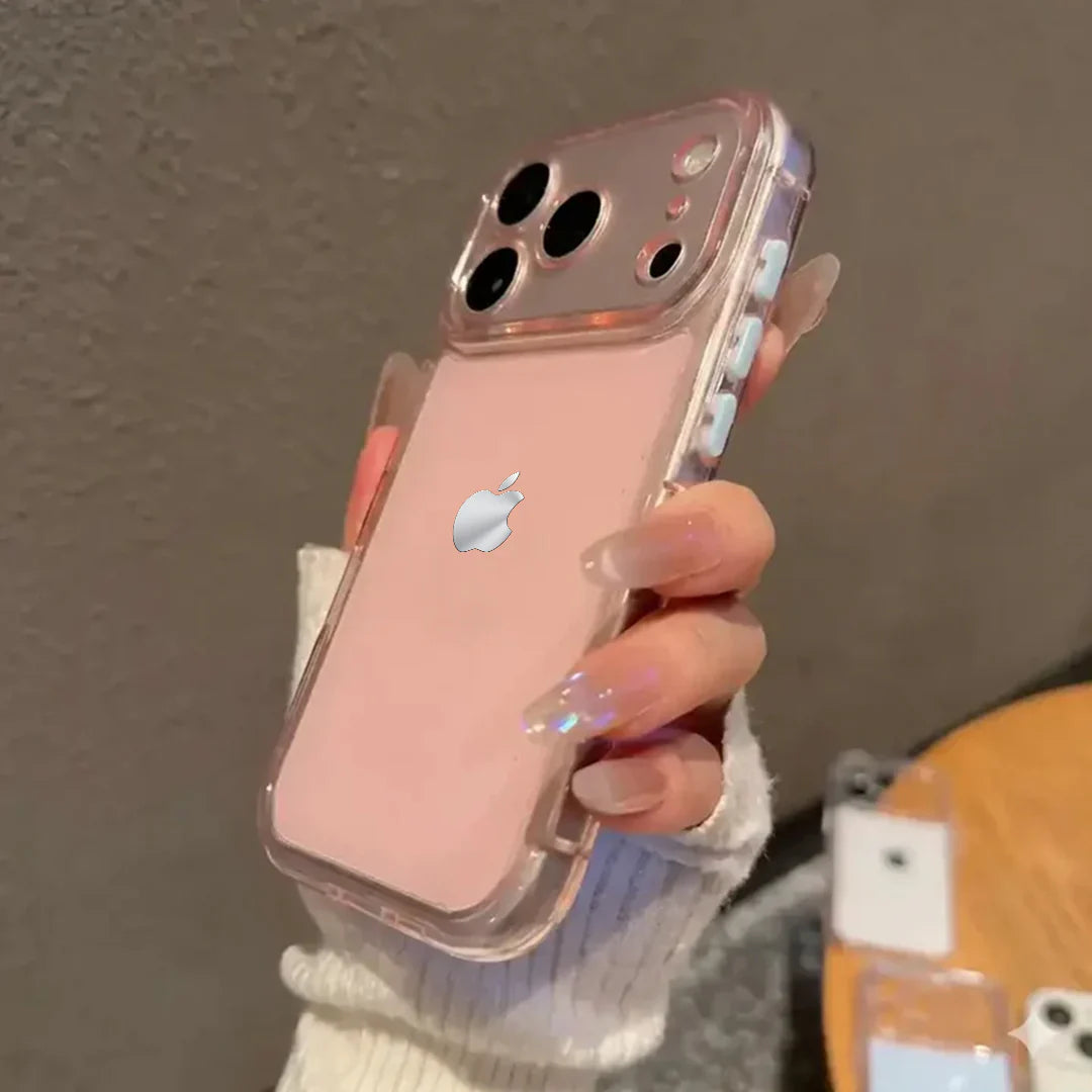 Blush Pink Aesthetic Transparent Case for iPhone