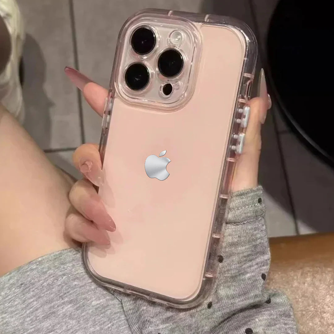 Blush Pink Aesthetic Transparent Case for iPhone