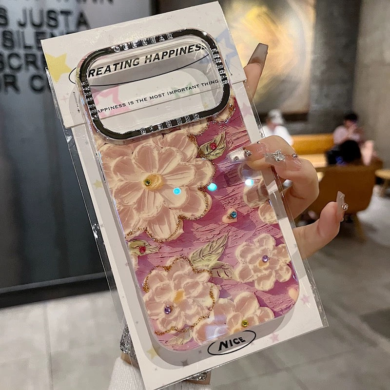 Vintage Holographic Floral Crystal Case for iPhone
