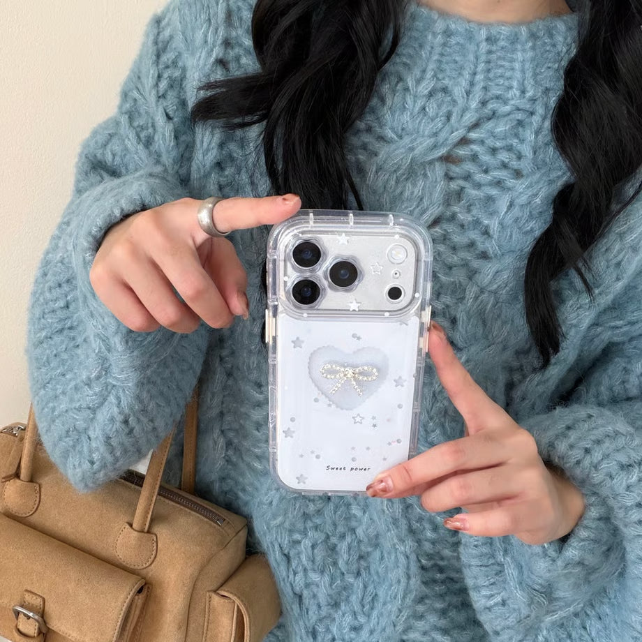 Starlight Heart Bow Aesthetic Case for iPhone